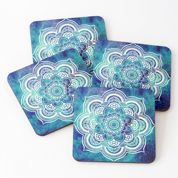 Item preview,  Galaxy Mandala: Teal Midnight Blue Galaxy  designed and sold by 2sweetsDesign.