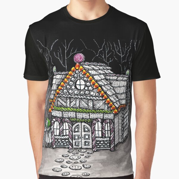 Hansel and Gretel Candy House Fairy Tale Witch by Kimro Studio Graphic T-Shirt
