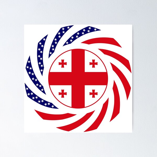 Item preview, Georgian American Multinational Patriot Flag Series designed and sold by Carbon-Fibre Media.