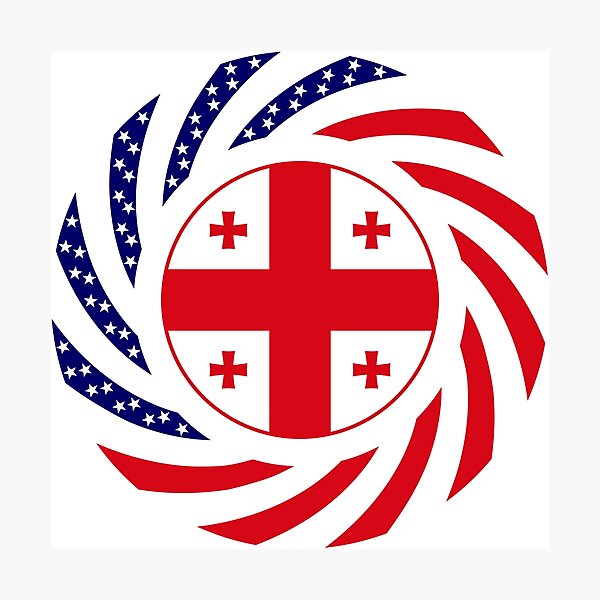Item preview, Georgian American Multinational Patriot Flag Series designed and sold by Carbon-Fibre Media.