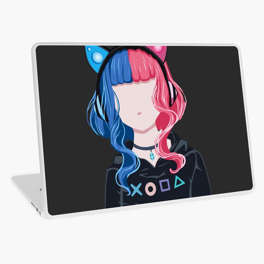 "Anime Girl Original Character - Minimalistic Design" Laptop Skin by