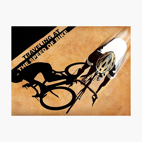 Traveling at the speed of bike retro illustration Photographic Print