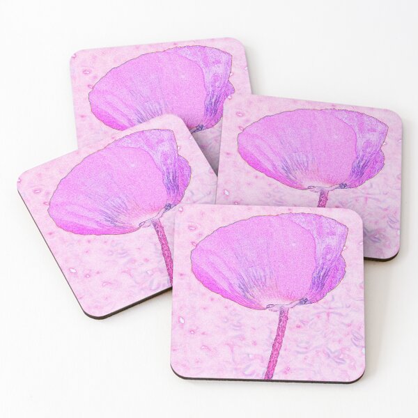 Item preview, Pink poppy flower ink and watercolour style pop art designed and sold by Latch Farm  Studios.