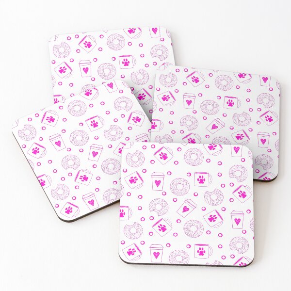Item preview, Donuts and Coffee Bright Pink designed and sold by SonneFaunArt.