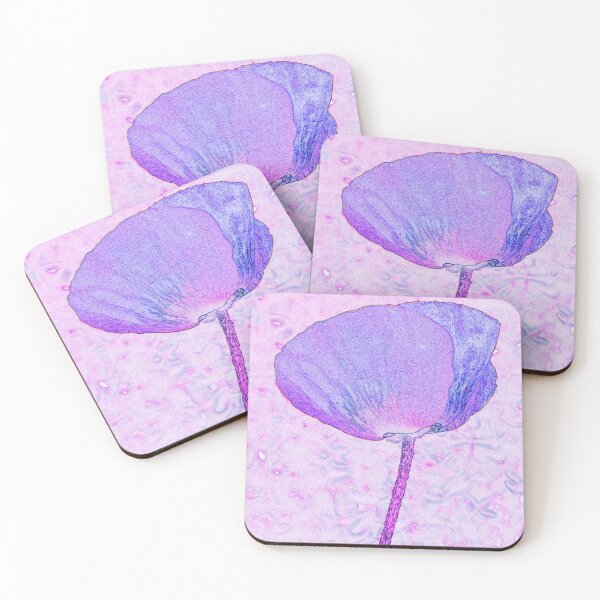 Item preview, Purple poppy ink and watercolour style pop art designed and sold by Latch Farm  Studios.