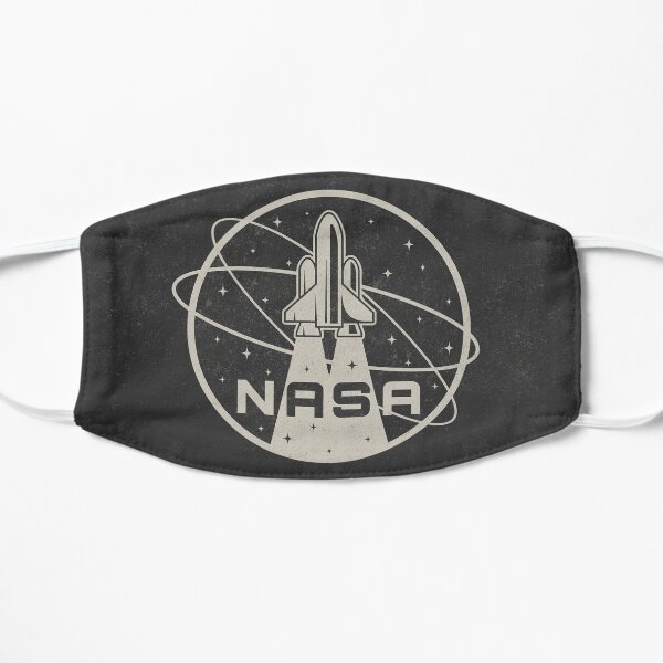 Vintage Nasa Design Covid-19 Face Mask Black Flat Mask