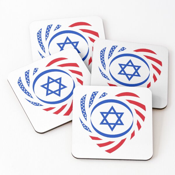 Item preview, Israeli American Multinational Patriot Flag (Heart) designed and sold by Carbon-Fibre Media.