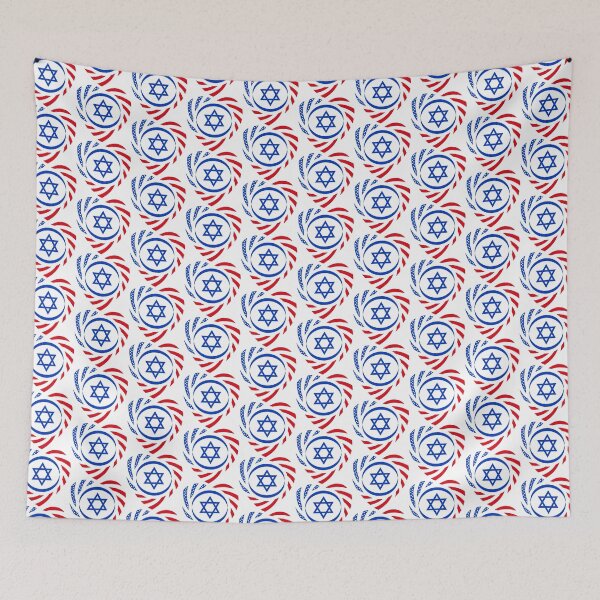 Item preview, Israeli American Multinational Patriot Flag (Heart) designed and sold by Carbon-Fibre Media.