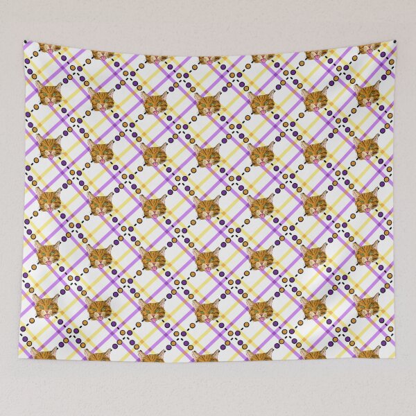 Artikelvorschau, Orange Tabby Cat Plaid entworfen und verkauft von SonneFaunArt.