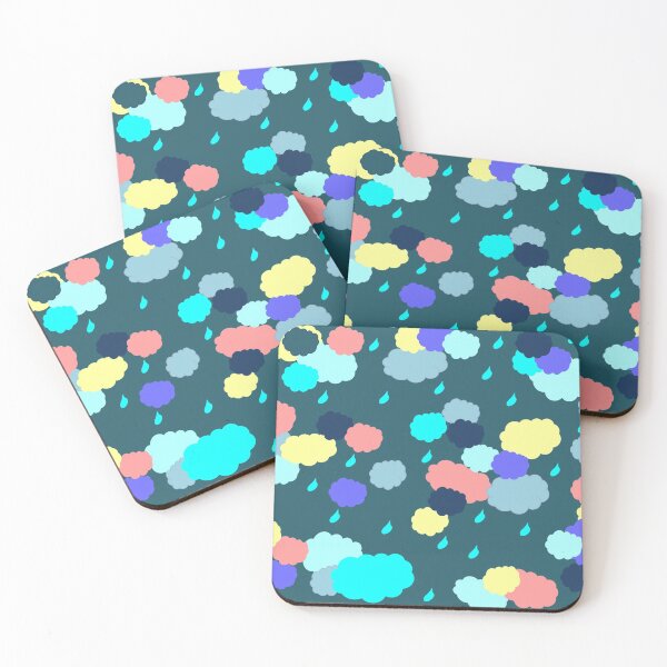 Item preview, Colorful clouds on turquoise background designed and sold by VivianVirtue.
