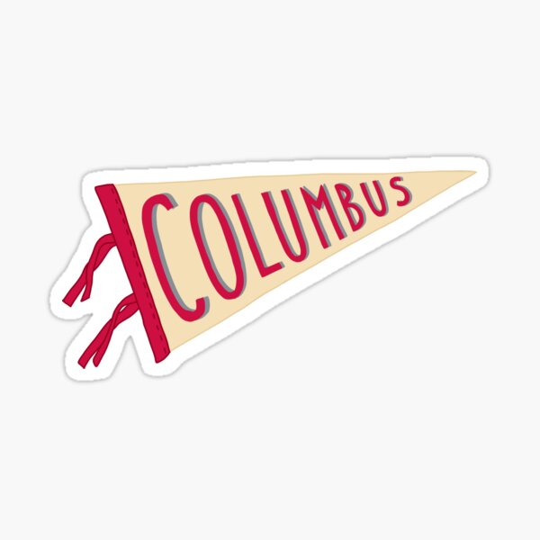 Vintage Columbus Pennant Flag Sticker