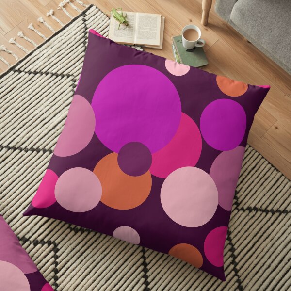 Große 70er Jahre Polka Dots in lila Bodenkissen