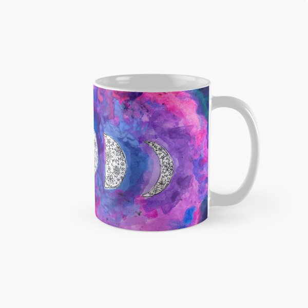 Item preview, Moon Phases with Floral Details over Watercolor Background designed and sold by Daydreamer Alley.