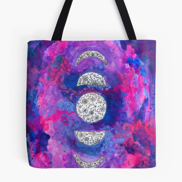 Item preview, Moon Phases with Floral Details over Watercolor Background designed and sold by Daydreamer Alley.