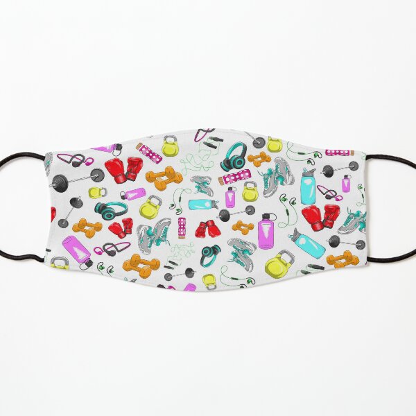 All Work Out Items Pattern Kids Mask