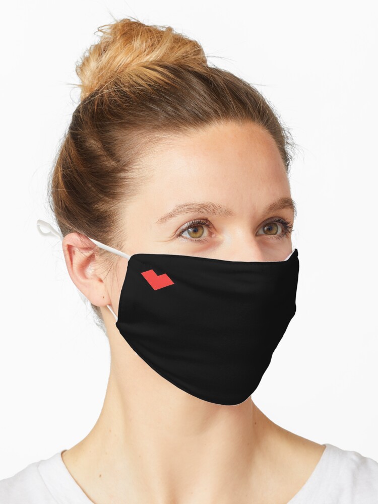 Small red Heart , Black, Mouth Face Mask - petit Coeur rouge