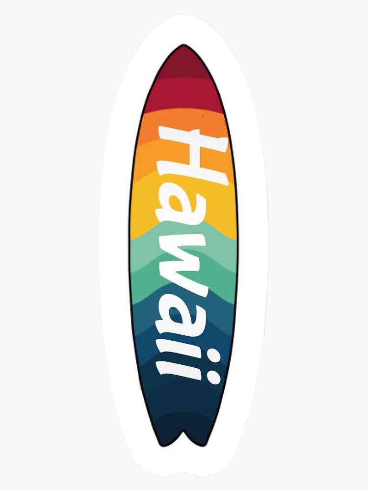 "HAWAII SURFBOARD STICKER" Sticker by avarudsenske Redbubble