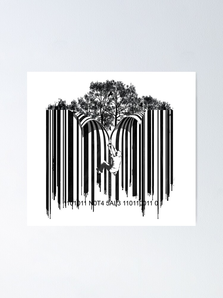 UNZIP THE CODE barcode graffiti print illustration | Poster