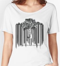 UNZIP THE CODE barcode graffiti print illustration Women's Relaxed Fit T-Shirt