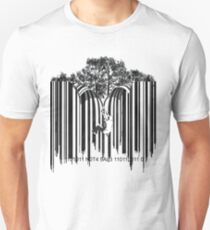 UNZIP THE CODE barcode graffiti print illustration Slim Fit T-Shirt