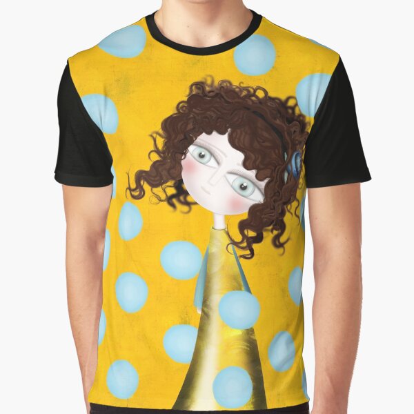 Huge Blue Polka Dots Doll Graphic T-Shirt