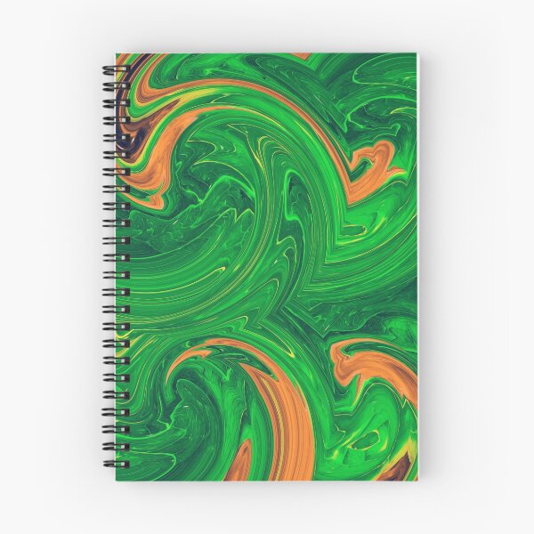 Item preview, green orange and brown curly painting abstract background designed and sold by Mrvell.