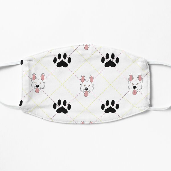 White German Shepherd Plaid Mask