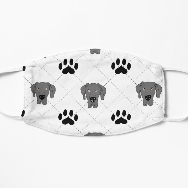 Blue Great Dane Plaid Flat Mask