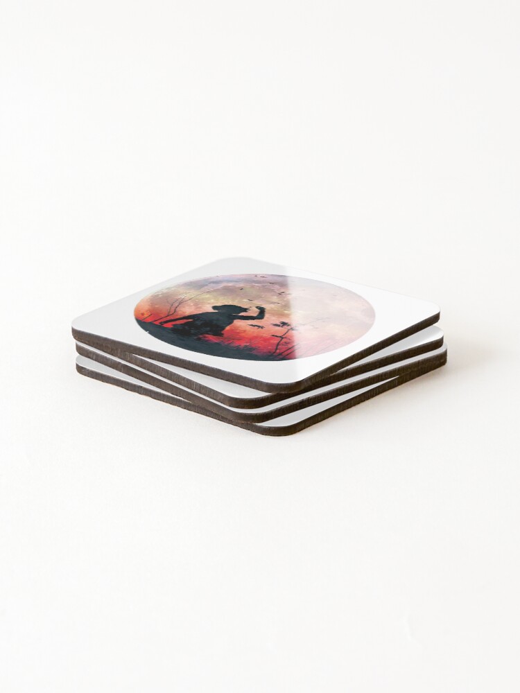 Thumbnail 4 of 5, Coasters (Set of 4), red moon designed and sold by scriptscode.