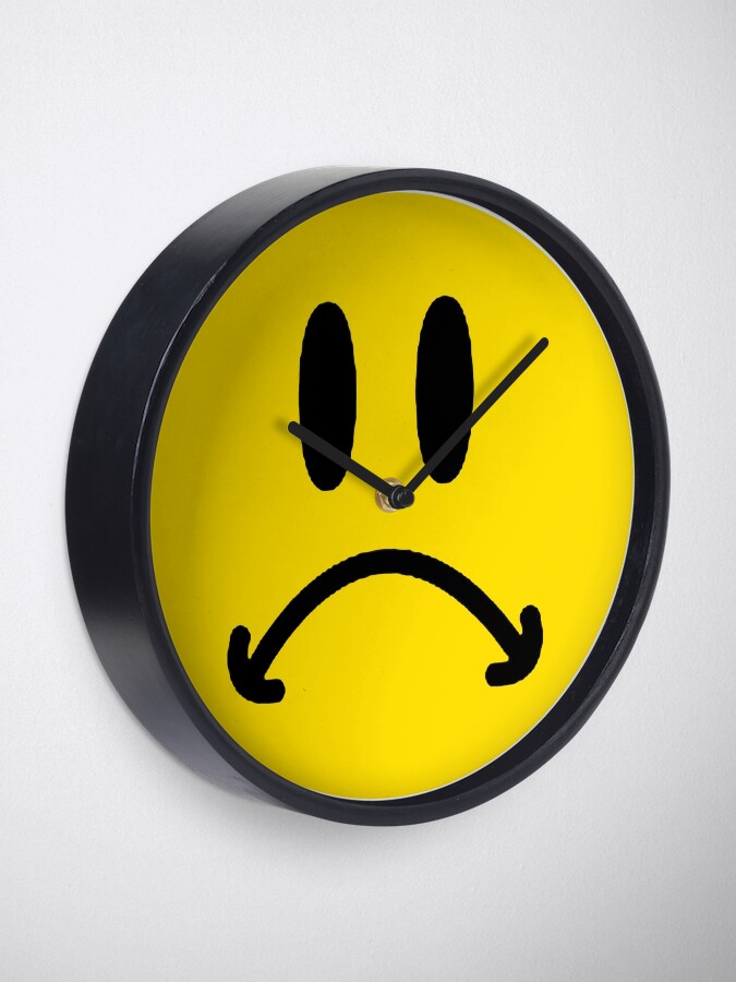 "SAD FACE CLOCK " Clock for Sale by jpalmadesigns Redbubble