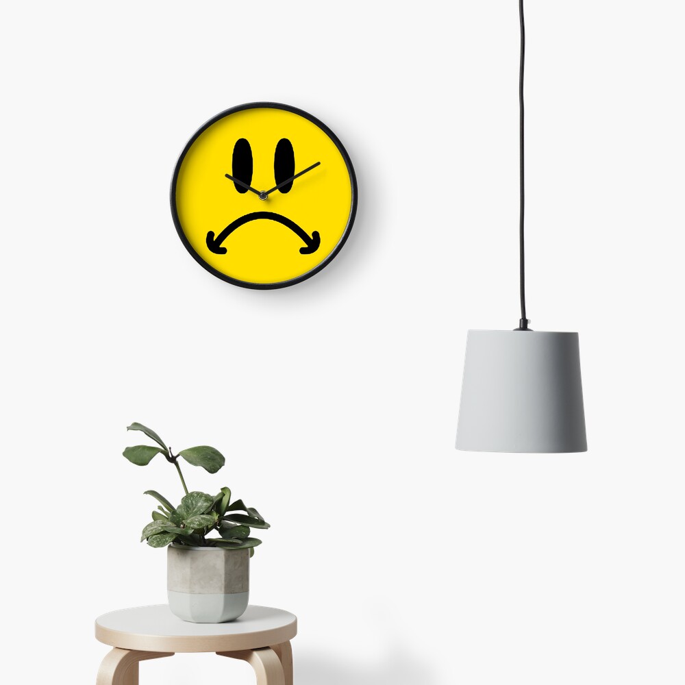 "SAD FACE CLOCK " Clock for Sale by jpalmadesigns Redbubble