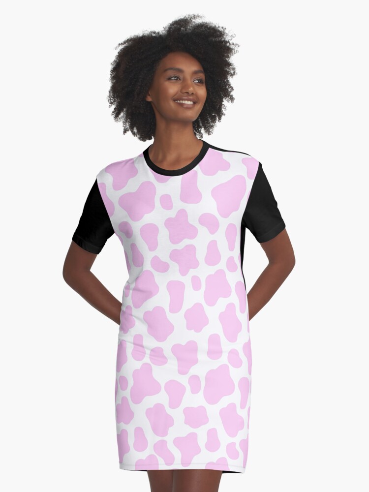 Pink cow 2025 print dress