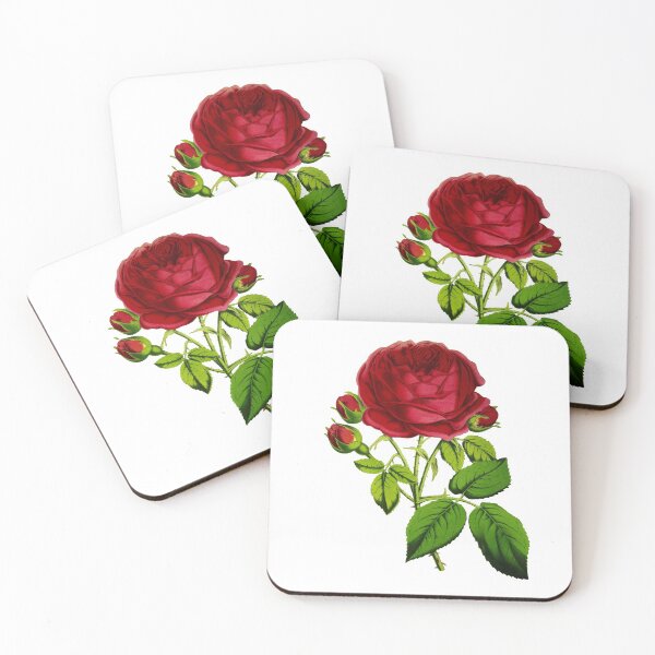 Item preview, Red Garden Rose Floral designed and sold by digitalvintage.