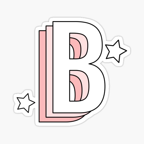 Light Pink Letter B Sticker for Sale by MaeCreates