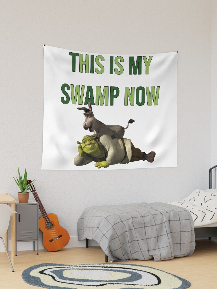 Shrek Get Out of My Swamp Meme Funny Wall Tapestry