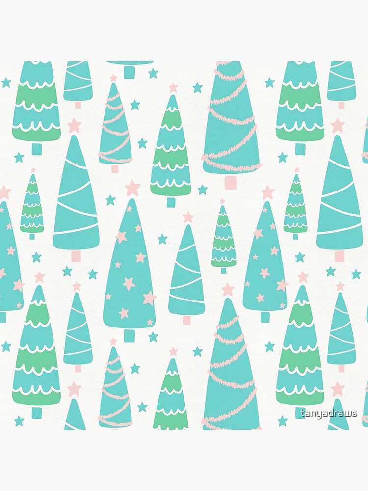 Pastel Christmas Tree Forest by tanyadraws