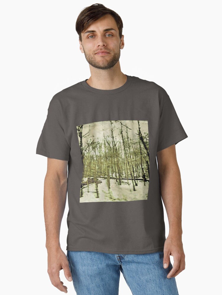 Thumbnail 2 of 7, Classic T-Shirt, Nature Lovers Gift - Into the Woods Part Deux - Neutral Colors Decor designed and sold by OneDayArt.