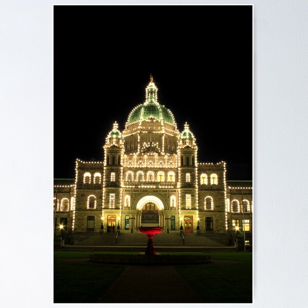 Item preview, Victoria - The Legislature & The Red Fountain at Night designed and sold by rsangsterkelly.
