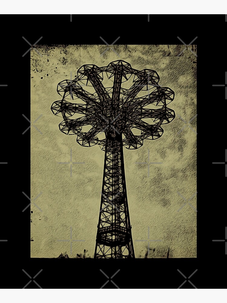 Coney Island Lovers - Bare Bones Parachute Art Photo - Brooklyn Gift by OneDayArt
