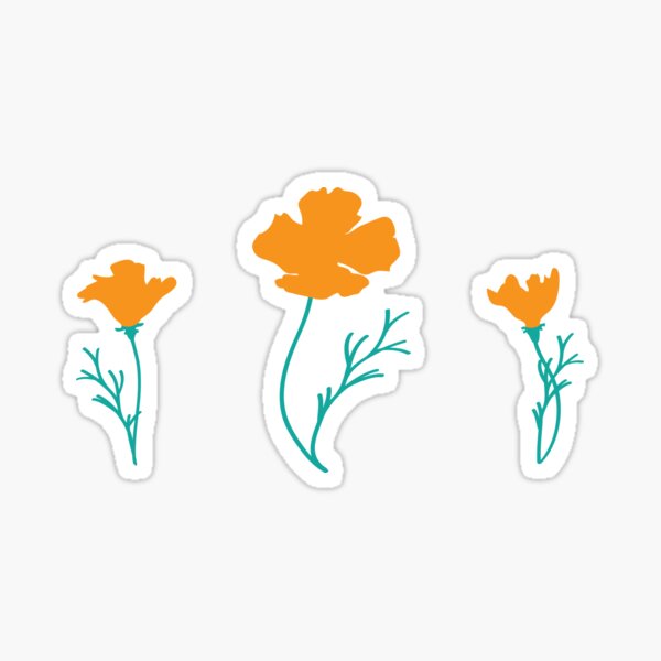 California Golden Poppies Sticker