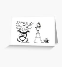 Girl and a monster Greeting Card