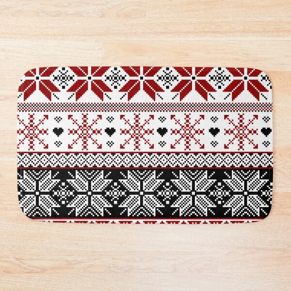 Item preview, Red and Black Winter Fair Isle Pattern designed and sold by tanyadraws.