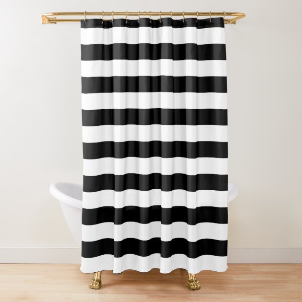Discover Horizontal Black and WS | Shower Curtain