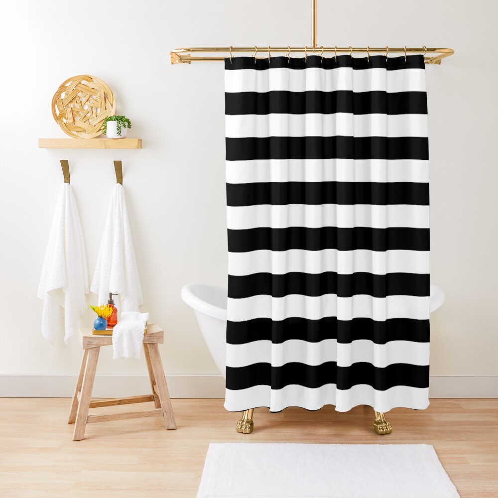 Disover Horizontal Black and WS | Shower Curtain