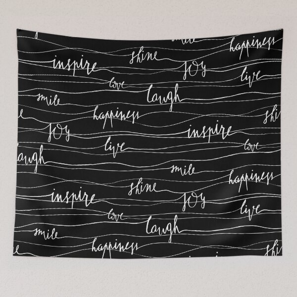 Item preview, Inspirational Pattern of Uplifting Words, White on Black designed and sold by SusanEileenEvans.