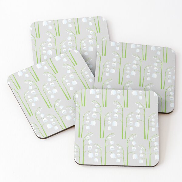 Item preview, White Digital Lily of the Valley Floral Pattern designed and sold by tanyadraws.