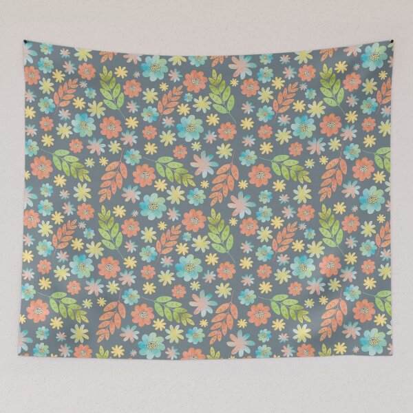 Item preview, Spring Floral & Leaves Digital Watercolor Pattern designed and sold by tanyadraws.