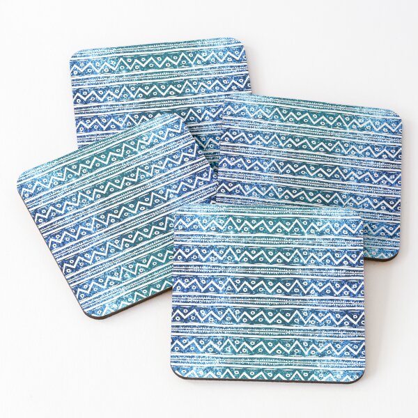 Item preview, Glam Turquoise Glitter Tribal Print Pattern designed and sold by tanyadraws.