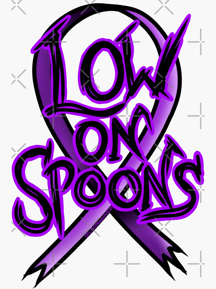 "Low On Spoons Chronic Illness Awareness" Sticker for Sale by
