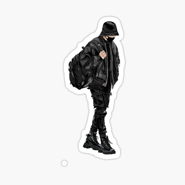 BTS J-Hope Airport Fashion - Black Sticker for Sale by